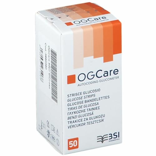 Ogcare Strisce Reattive per Glucometro 50 Unità- Test Glicemia