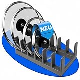 DecoBella Topfdeckelhalter mit 6 F&auml;chern| ergonomischer| platzsparender K&uuml;chen Organizer aus hochwertigem Kunststoff| 28,2x15,1x9,1 cm| Topf Organizer