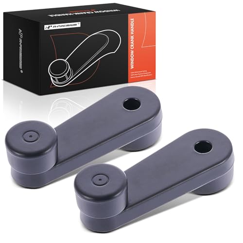 Image of A-Premium 2Pcs Window Crank Handles Compatible with Freightliner Classic FLD132 2003-2007, FLD112 2003-2006, FLD120 1991-1996 /2003-2007, FLD120SD, Textured Black, 2-PC Set, Driver & Passenger Side