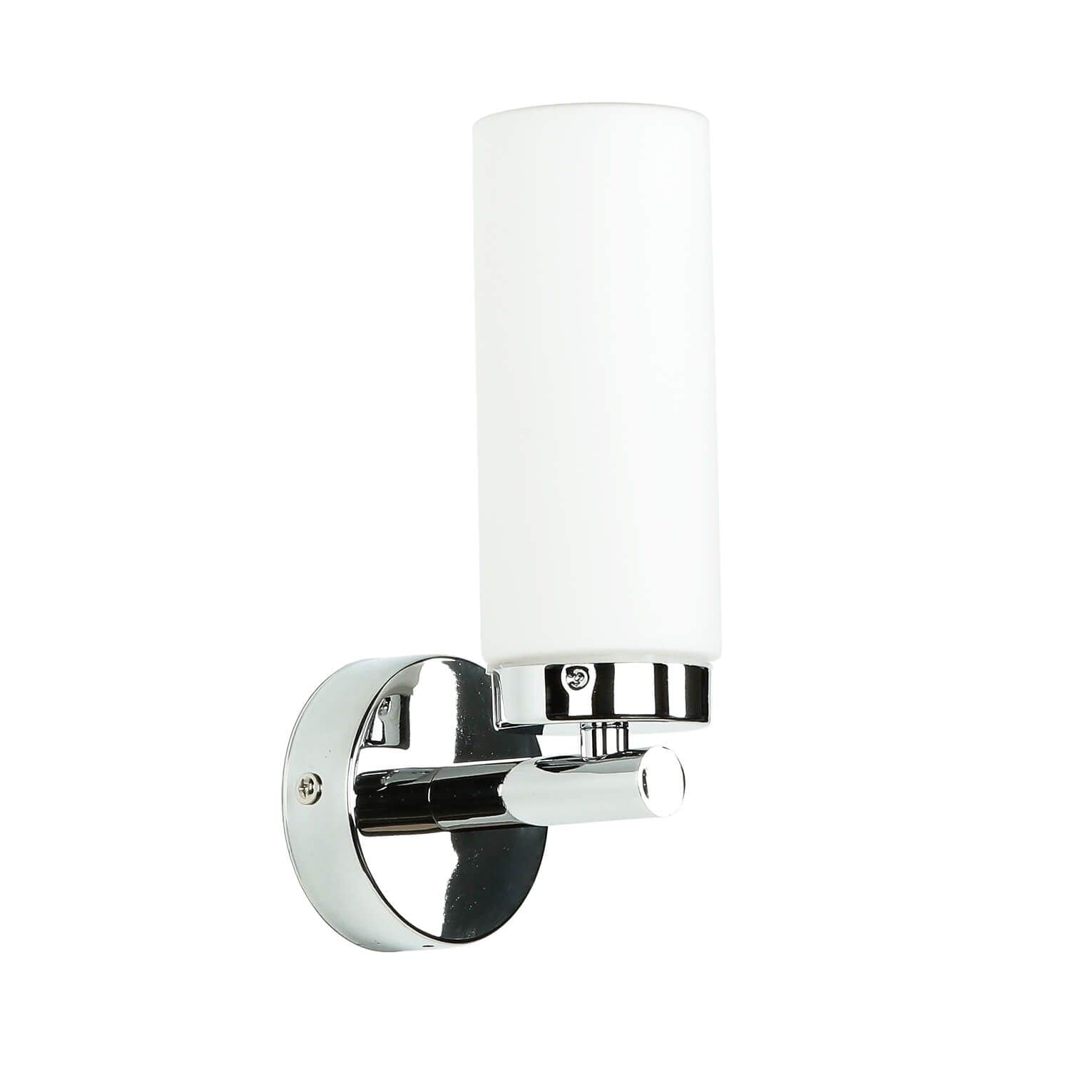 Aplique estrecho baño, aplique baño pared, en cromo, metal, cristal, luz espejo, bajo deslumbramiento, E14, H:22 cm, luz difusa, lámpara baño