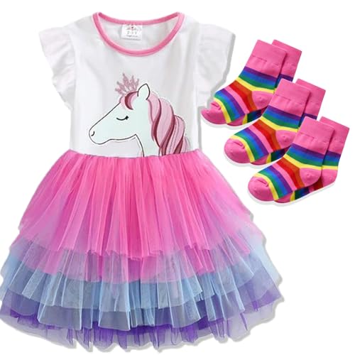 VIKITA Girls Summer Tutu Dress & Socks SH4590+SF5003-5T