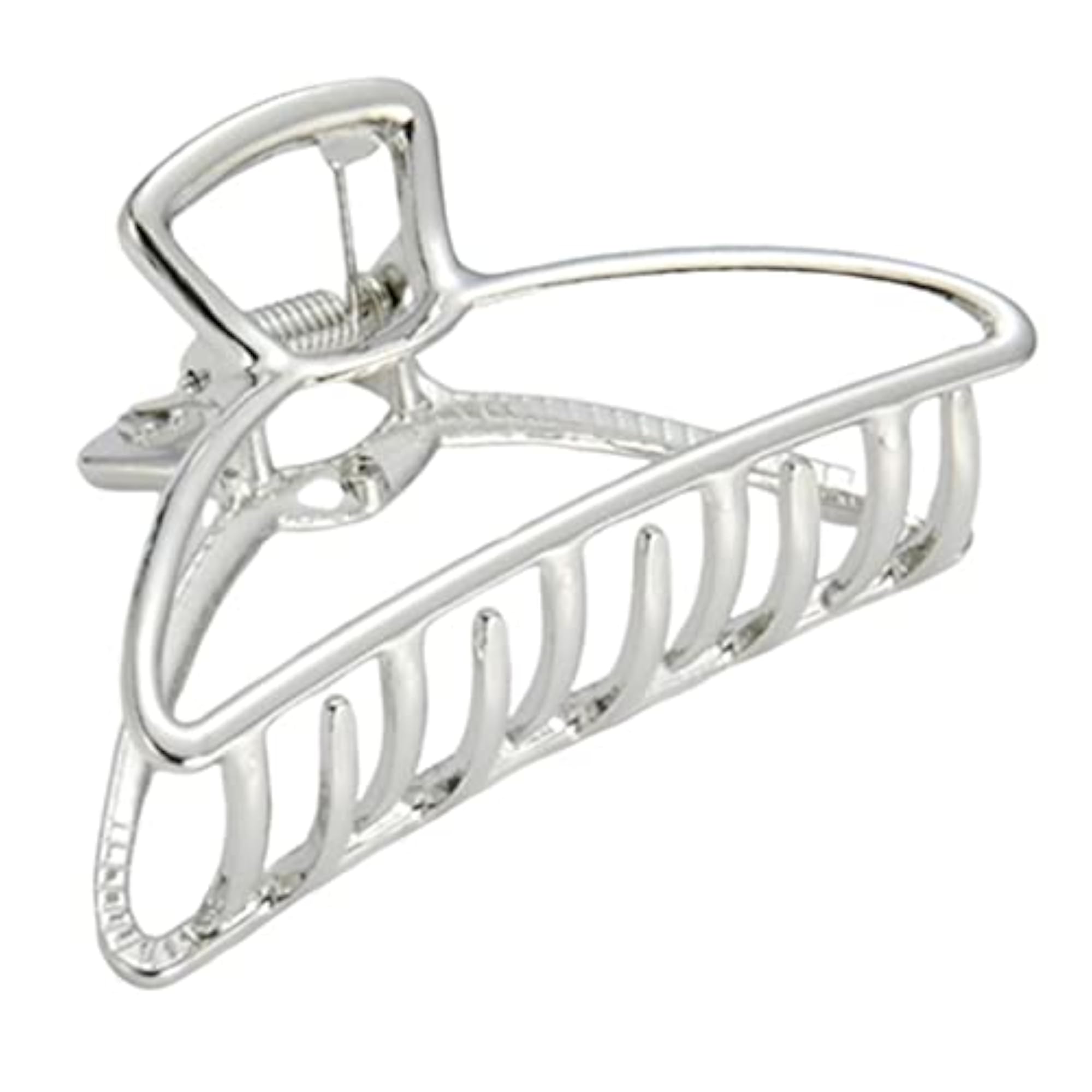 2x Triangle Metal Jaw Hair Claw Clips for Women, Silver