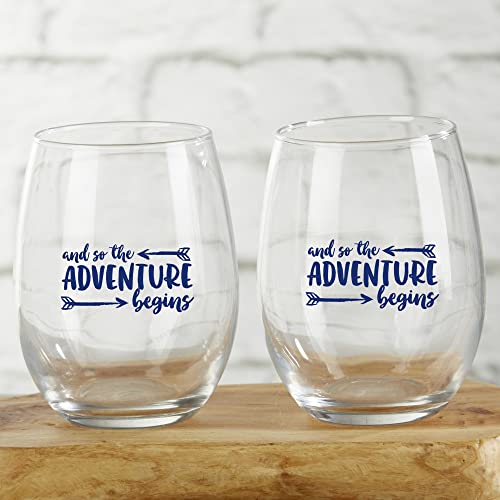 Kate Aspen ''Adventure Begins'' 15 Oz. Stemless Wine Glass (Set Of 4) (30023Na-Trv) #TOP6