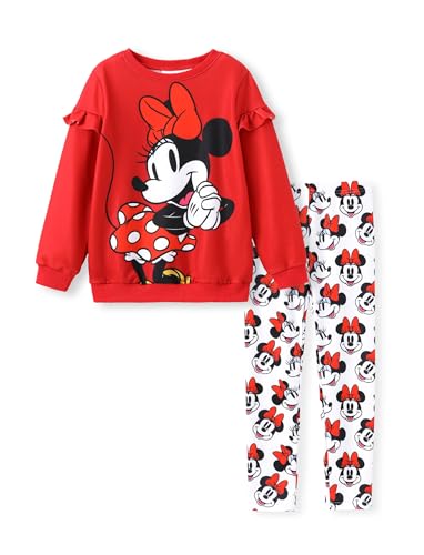 Image of Disney Frozen Minnie Mouse Stitch Princess Fall Toddler Girl Outfit 2 Piece Girl Clothes Long Sleeve Sweatshirt and Leggings