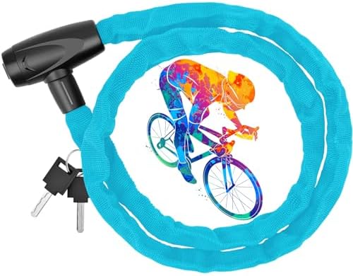 Łańcuch rowerowy zabezpieczający przed kradzieżą,Łańcuch Rowerowy z 2 kłódkami, 120 cm Blokada rowerowa z wodoodporną pokrywą,łańcuch rower antywłamaniowy do roweru, brama, skuter,