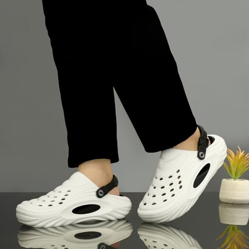 Image of Inklenzo Men's Sandals Clogs Mules for Men & Boys - CreamComfortable, Extra Soft, Lightweight, Non-Slip, Waterproof, Adjustable Back Strap, Stylish, Classic, Casual, Everyday Mules