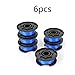 Produktbild Fadenspulen für Trimmer 6er Pack, Ersatzspule für GZQ Rasentrimmer mit Trimmerkappe für Ryobi 18 V 24 V 40 V kabellose Trimmer blau