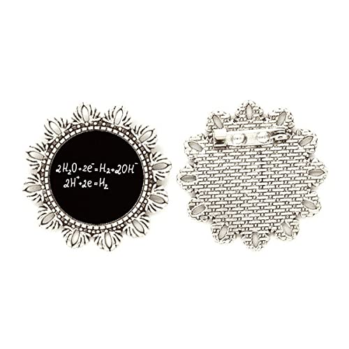 Broche de plata con diseño de flor Chestry Kowledge tamaño medium acabado elegante