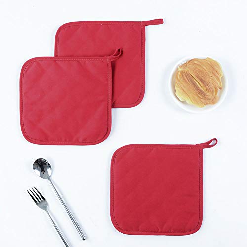 Anyi 100% Cotton Pot Holders, Kitchen Basic Potholder Heat Resistant, Terry Pot Holder Set For Cooking And Baking, Set Of 3 #TOP6