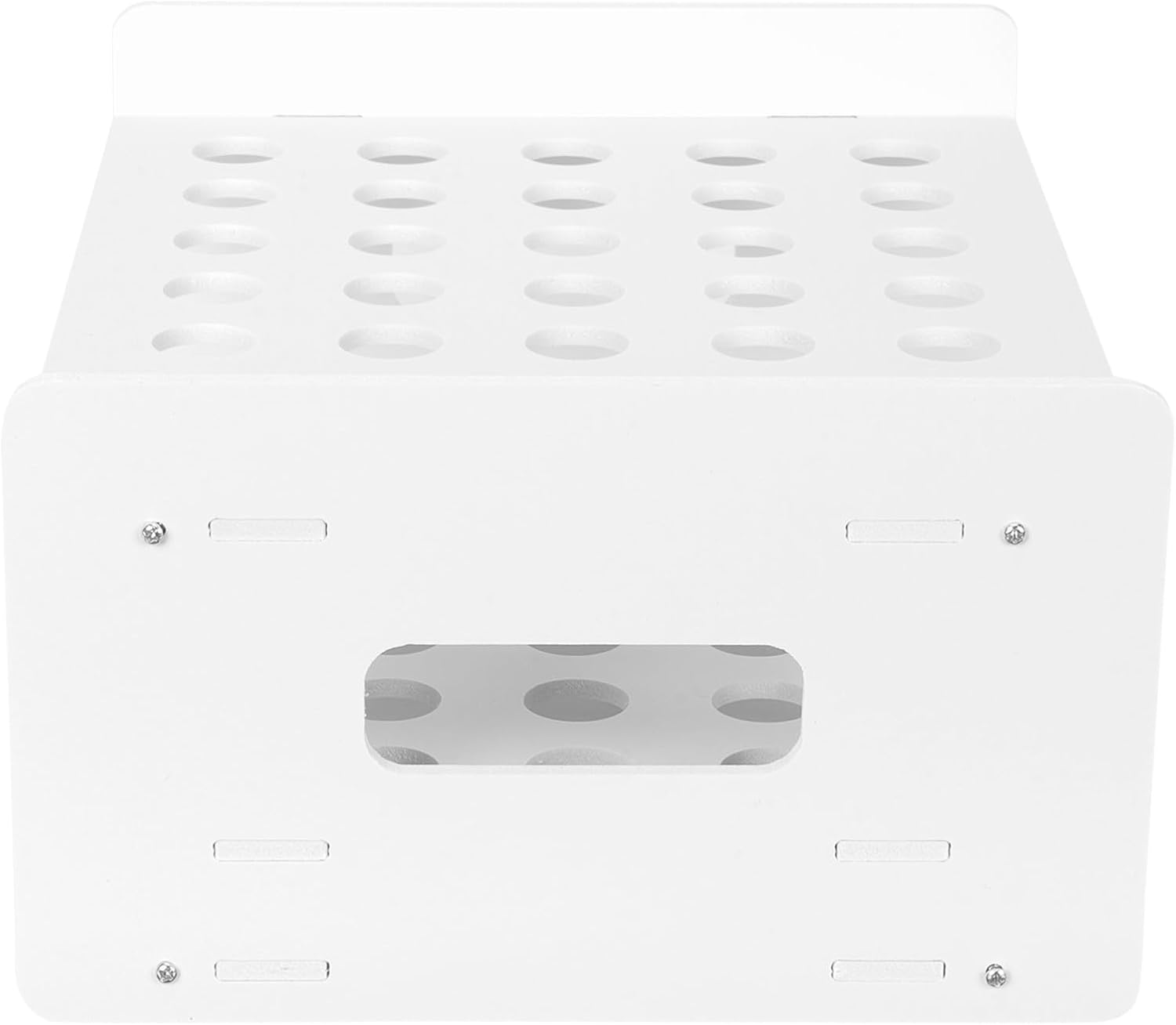 Hemoton Wooden Scissors Storage Rack 35 Hole Compact White Organizer
