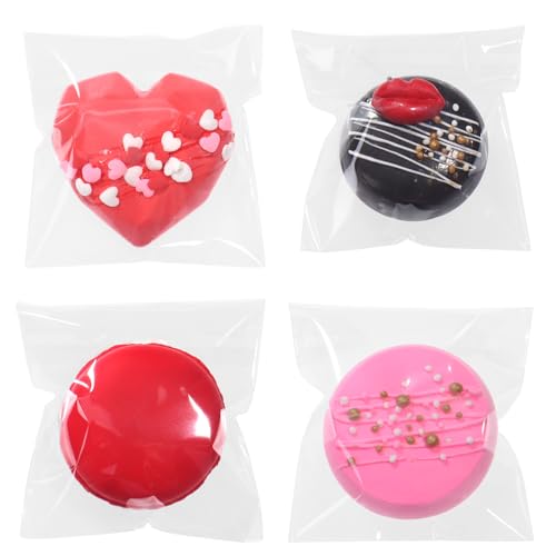 TEMLQPACK 200Pcs 3 x3Inch Cookies Bags Chocolate Covered Ore Bags Macaron Bags BrownieTreat Bakery...