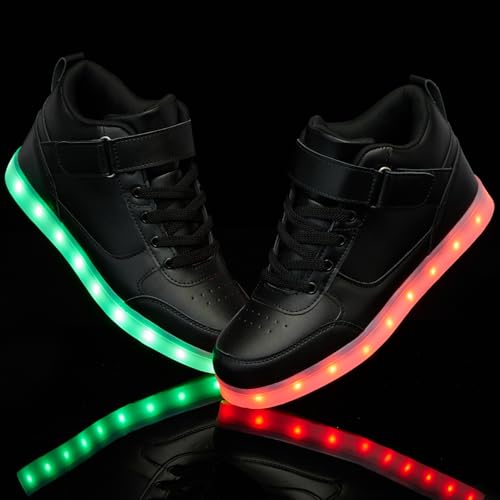 Image of SANYES LED Light Up Shoes for Men Women, USB Rechargeable High Top Glowing Sneakers, Luminous Dancing Shoes