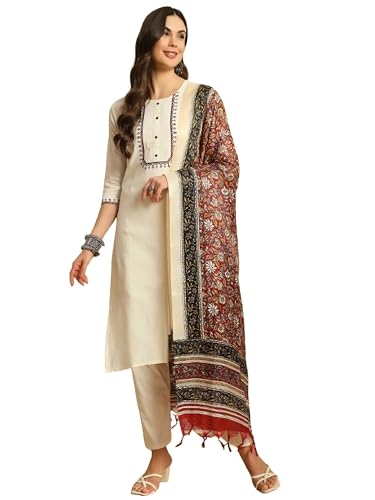 Image of Khadi Kurtaset With Khadi Silk Dupatta For Womens