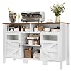 YITAHOME Buffet Sideboard Cabinet with Storage 55 Large Sideboard Cabinet with Doors Farmhouse Buffet Storage Cabinet for Kitchen Living Room White