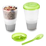 cereal gold  Taza Para Muesli Cereales Granola con 2 Compartimentos Desayuno on the go, Leche y Cereales - Muesli on the go by ARTUROLUDWIG