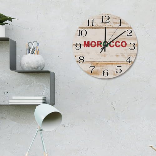 Horloge murale Maroc bois rustique 30cm salon chambre