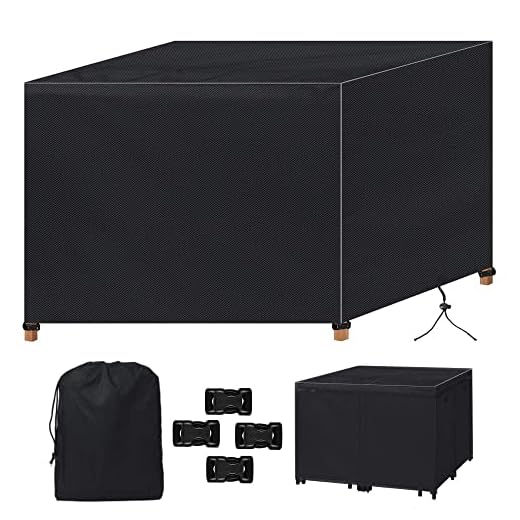 TWMHXZ Uteplatsset täcker rektangulär 255 x 130 x 80 cm trädgårdsbordsskydd 420D slitstark vindtät UV-skydd andningsbar uteplats dagbädd skydd med förvaringsväska