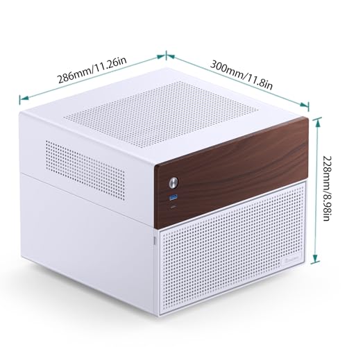 Image of JONSBO N4 White NAS Pc Case, Walnut Wood, 8-Drive Bay /6 * 3.5 inchHDD (4 hot-swap,2 Non hot-swap), 2 * 2.5SSD,Micro ATX Chassis USB3.2Gen2Type-C, 1x120mm Fan Built-in, White