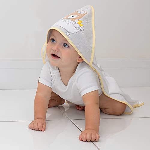 Baby Hooded Towel And Washcloth Set For Infants, Boys And Girls 6-12 Months (Bubbly Bear) #TOP6