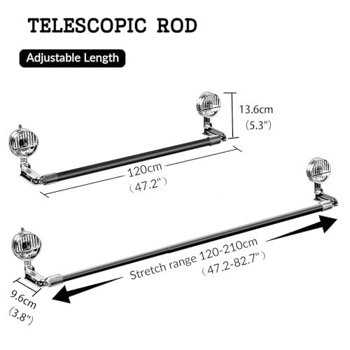 Tringle à rideau de douche de 120-210 cm avec ventouse blanche