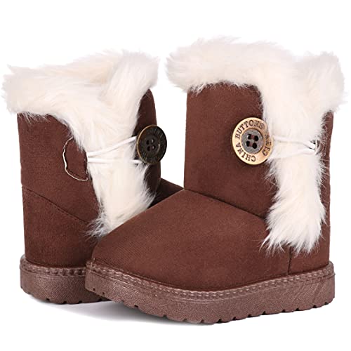Image of Femizee Girls Boys Warm Winter Boots Kids Outdoor Snow Boots(Toddler /Little Kid)