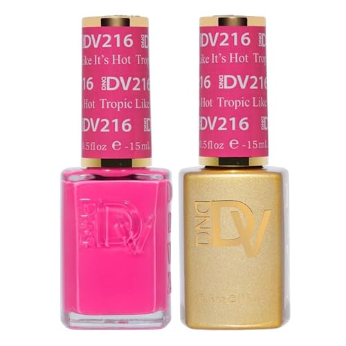 DND Diva Gel Polish Set First Class Collection UV/LED Gel Polish and Air Dry Nail Lacquer Matching Chip-Free Polish Duo 216 Tropic Like Its Hot 0.5 Fl Oz