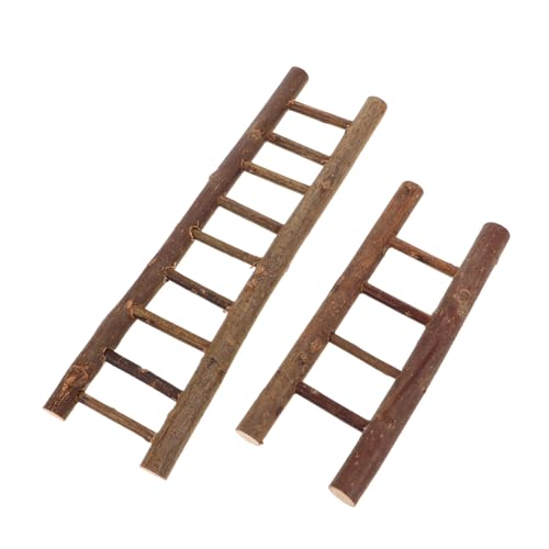 Yardwe 2pcs Miniature Wooden Ladder Handcrafted Mini Dollhouse Staircase and
