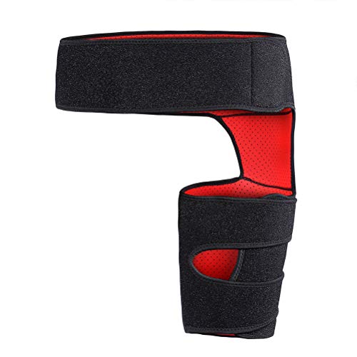 Drfeify Ceinture de Compression Hanche et Aine en Néoprène - Support Musculaire Réglable pour Sportifs - Soulagement Douleurs Sciatalgie Blessures Ischio-Jambiers Cuisses Football Rugby Course à Pied