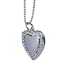 Produktbild FafSgwq Frauen Strass Herz Bilderrahmen Medaillon Halskette Schlüsselbein Kette DIY Bild Box Schlüsselbein Kette Schmuck Geschenk Silber + Weiß