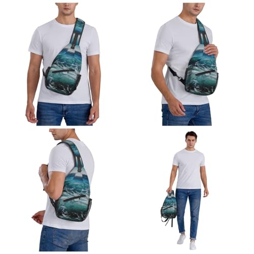 Sling Bag mochila cruzada negra para mujer y hombre miniatura 7