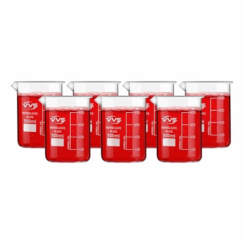 Image of VVS Borosilicate Glass Beaker 500ml pack of 7 of For School College, Lab Laboratry and professional use