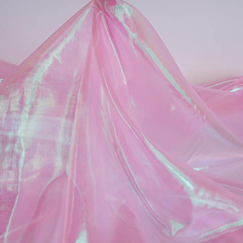 Tissu organza irisé rose de 4,6 m idéal pour la création de vêtements de poupée