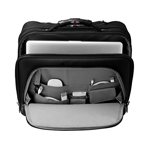 Image of WENGER 16 Inch Wheeled Laptop Case with Tablet Pocket, 22 litres, Ideal for Business Travel, Black, 605978