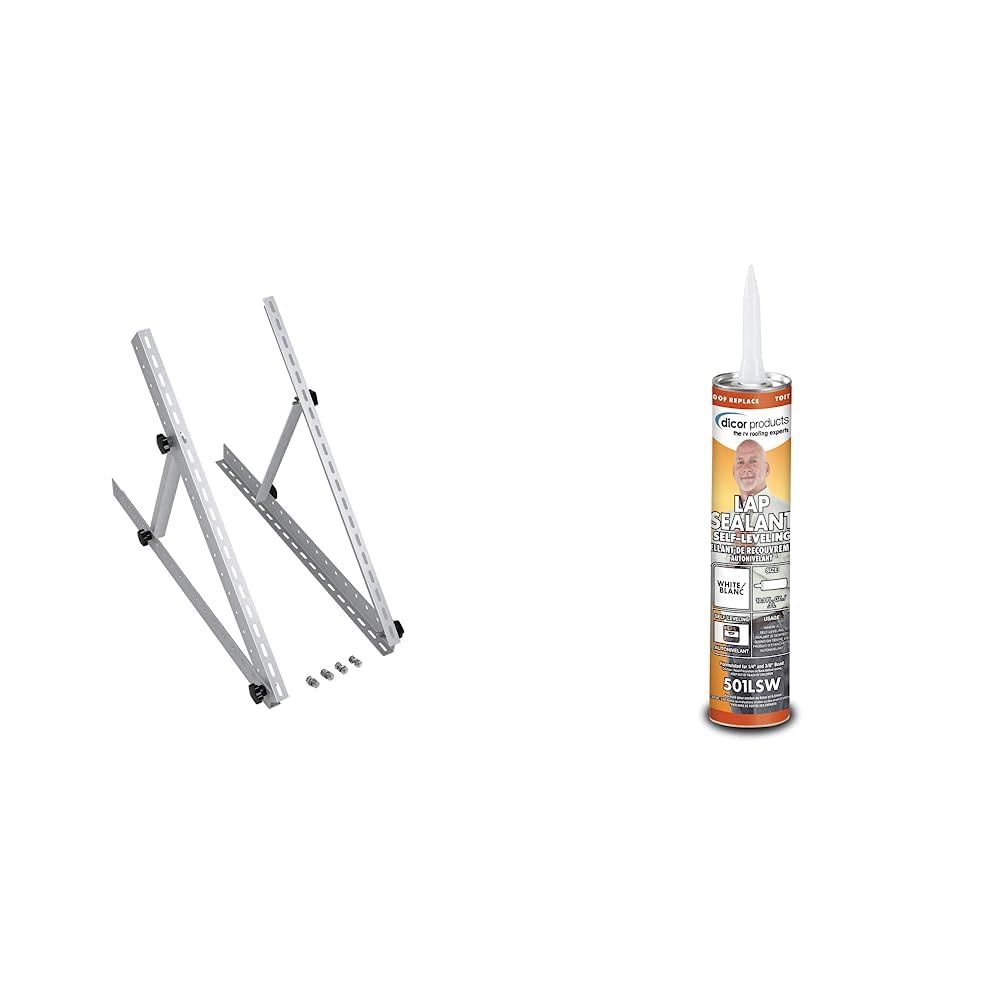 Renogy 28in Adjustable Solar Panel Mount Brackets & Dicor 501LSW-1 Epdm