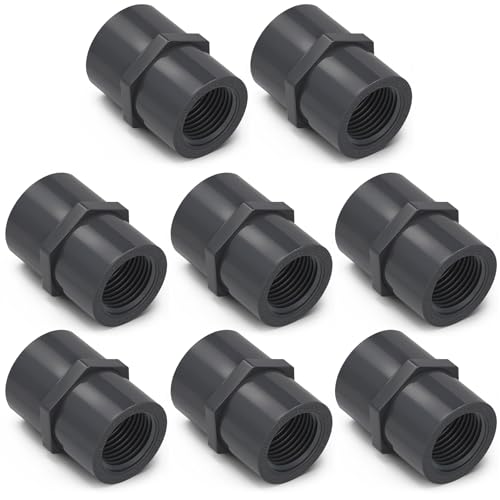 Image of 8 Pcs 1 /2 Inch PVC Pipe Fitting Female Adapter Schedule 80 Socket x Npt Compatible with 835 Series Heavy Duty Industrial Grade Corrosion Resistant Plumbing Irrigation Connector for Water