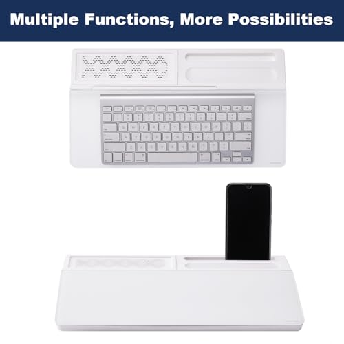 Image of Small Glass Desktop Whiteboard Dry-Erase-Board - Computer Keyboard Stand White Board Surface Pad with Aromatherapy, Desk Organizers with Accessories for Office, Home, School Supplies