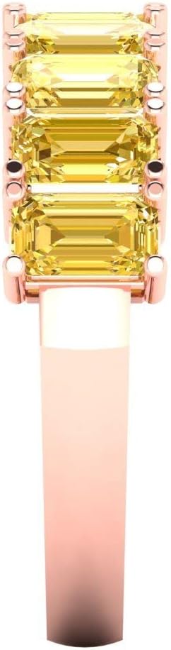 Clara Pucci 14K Rose Gold Stacking Vintage Natural Citrine Eternity Wedding Band (2.61 cttw)