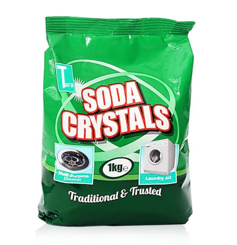 Tara 1 KG Soda Crystals Powerful Multipurpose Cleaner Quickly Removes Stubborn Stains, Grease Prevent Limescale, Clogs & Unblock Drains Soda Crystals for Sinks Tiles Oven Interiors & Laundry Aid