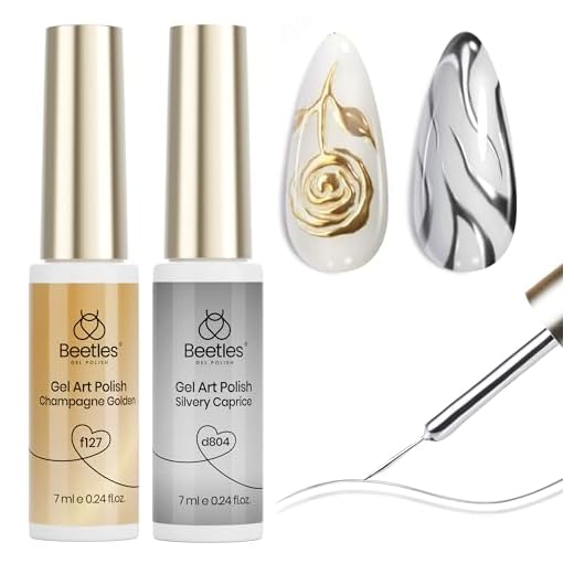 beetles Gel Polish Conjunto De Esmaltes Em Metálico Beetles, Prata, Bronze, Dourado, 2 Peças, Arte Cromada, Efeito 3D Alto Brilho Para Design Pintura Com Pincel Fino, Manicure Francesa Faça Você Mes