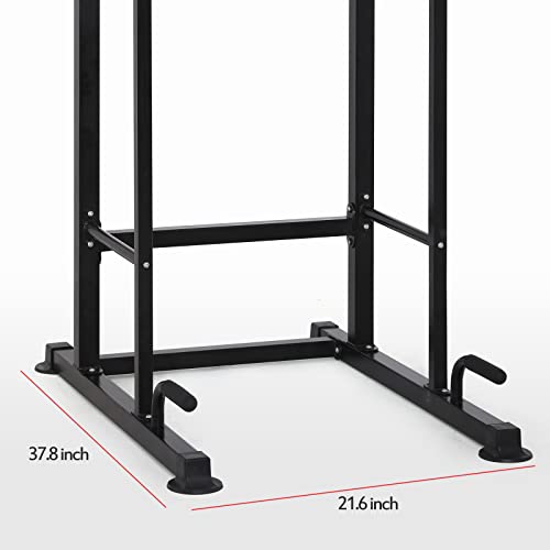 Emer Power Tower Pull Up Bar Workout Dip Station,Multi-Function Home Gym Strength Training Fitness Equipment (Black) #TOP4