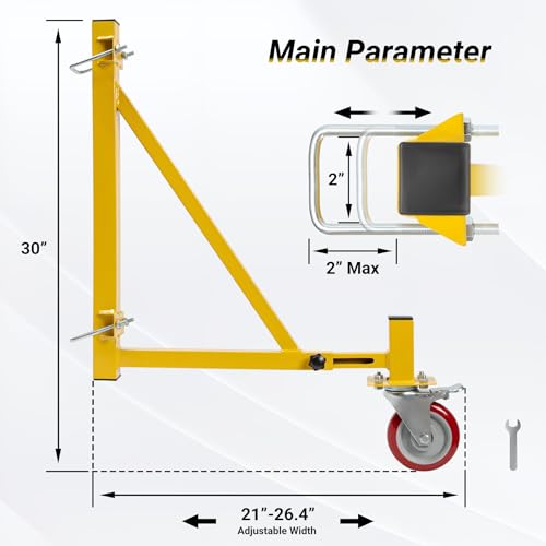 Eastrexon Scaffolding Outriggers Heavy Duty, Universal Adjustable Scaffolding Outriggers w/ 4.6” Swivel Locking Casters, 1000 LBS Load Capacity， Powder Coated， U-clamp for Most Scaffolds, 4PCS - Thumbnail 6
