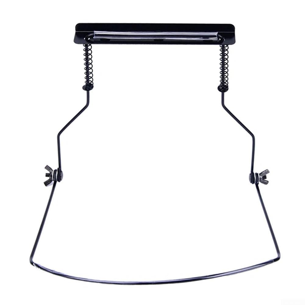Soporte de cuello de armónica ajustable de 10 agujeros con cómodo mango de goma (negro)