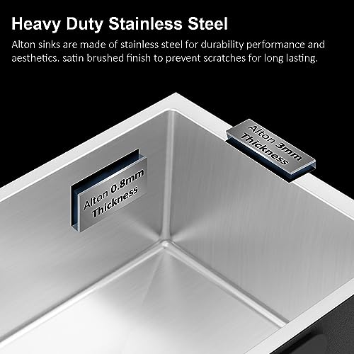 Image of ALTON HMS25005, SS-304 Grade, 24x18x9 INCH, Handmade Single Bowl Sink, Matte