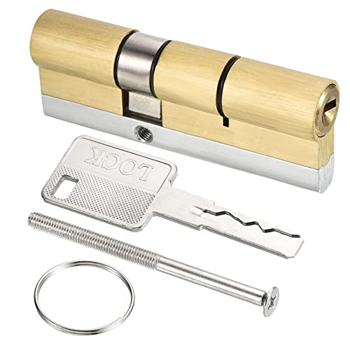PATIKIL 32.5/52.5 (85mm Overall) European Double Lock Cylinder, Door Cylinder Lock with 8 Keys for Wooden Doors Aluminum Doors