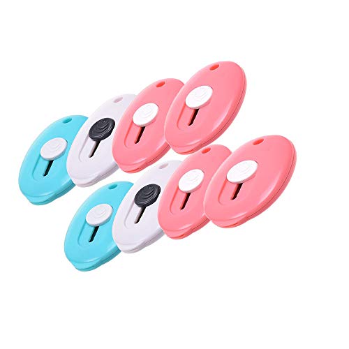 Tekeft Pack Of 8 Mini Retractable Utility Knife Box Cutter Letter Opener, Random Color #TOP1