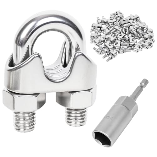 Lyrlidr 24 Pcs 3/8 inch Wire Rope Clips,Wire Rope Clamp,Cable Clamp