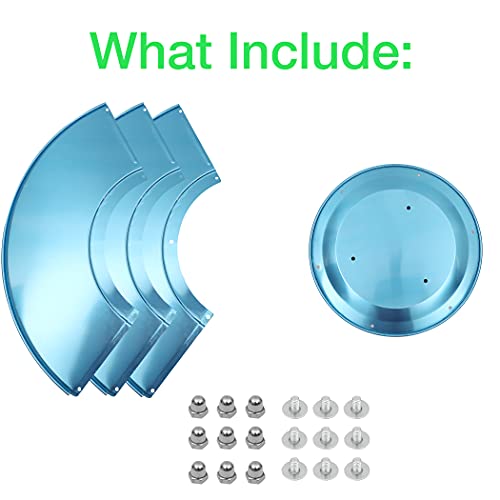 Replacement Patio Heater Heat Shield (Round) - 3 Outer Panels And 1 Center Panel Heat Shield With 3 Pre-Drilled Holes - Compatible With Garden Treasures 328157 And 48650 2010-2015 Models #TOP1