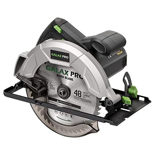 GALAX PRO 10 A 5800 RPM Hand-Held Circular Saw, Bevel Angle(0 to 45°) Joint Cuts with 7-1/4 Inch Blade, Adjustable Cutting Depth (1-5/8" to 2-1/2") for Wood and Logs Cutting-GP76331