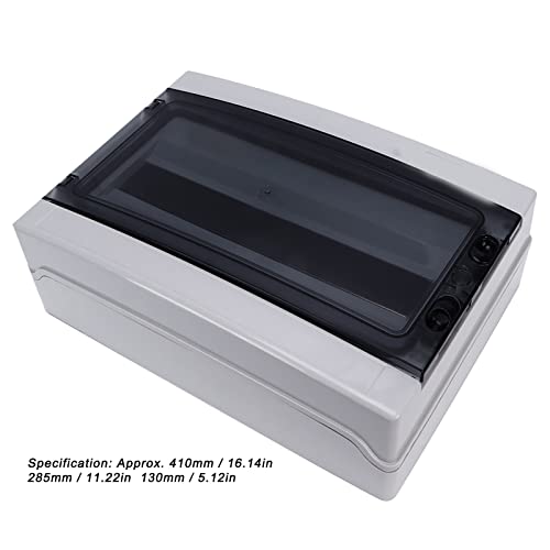 TenNuoDa 18 Way Power Distribution Box, DIN Rail IP65 Waterproof Outdoor Consumer Unit Box, Circuit Breaker MCB Power Plastic Wiring Box (410 x 285 x 130mm)