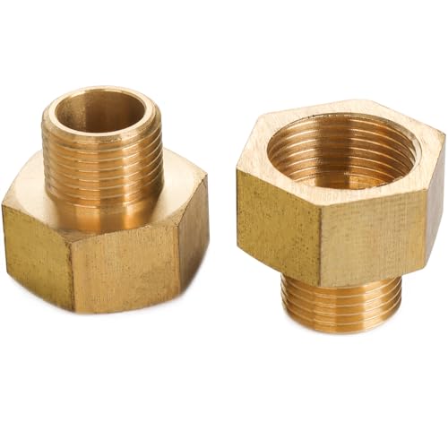 Manguito latón 3/4 BSPP hembra x 1/2 BSPT macho reductor para tubería de gas combustible aire 2